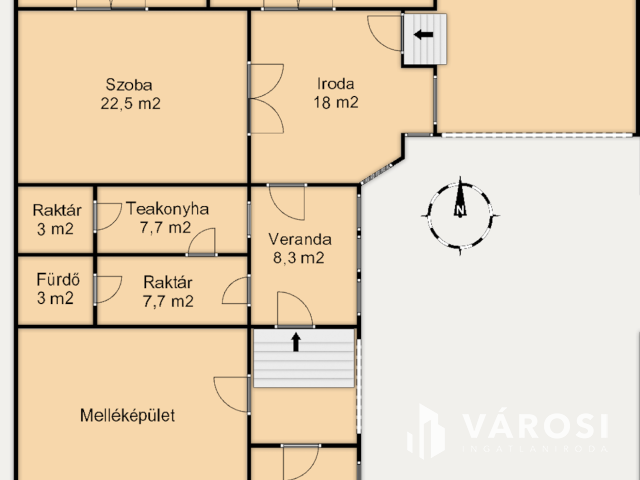 Bejáratott üzlet és polgári családi ház egyben